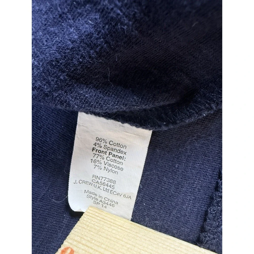 J. Crew Women's Size 8 Navy Blue Stripe Shift Dress Short Sleeve‎ Cotton Blend